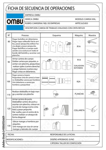 Ficha secuencia de operaciones- camisa