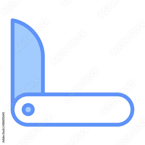 Knife Pocket Outline Blue Color Icon