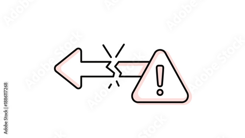 Broken Connection Warning Icon Representing Network Error or Link Failure