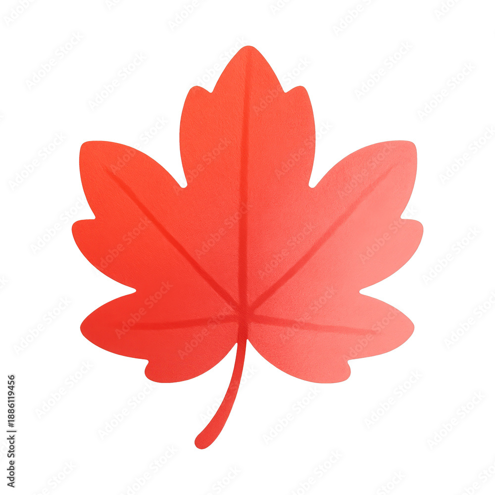 Naklejka premium PNG Vibrant red maple leaf illustration.