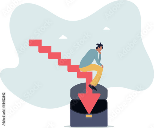 Capital loss or losing money from investment, stock market go down or decline, recession or economic slow down,life and employment of people.