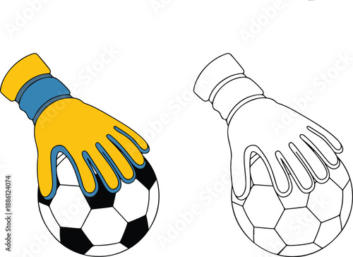 Hand holding a soccer ball ready for play