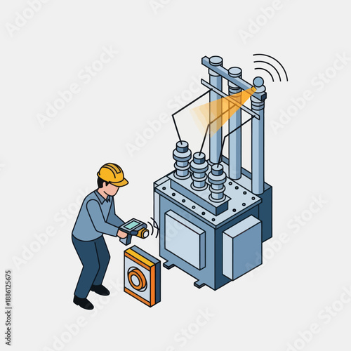 Technician Operating Industrial Machinery Equipment.