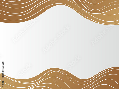 金色の和風の曲線のフレーム背景素材