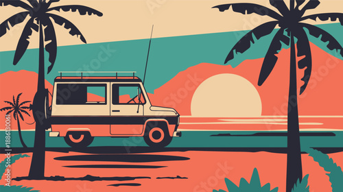 olorful retro tourism design for bold and creative travel branding