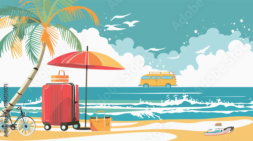 olorful retro tourism design for bold and creative travel branding