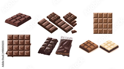 Chocolate bar vector icon, sweet snack illustration isolated on white background