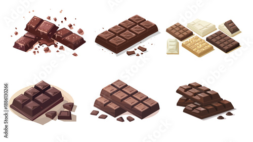Chocolate bar vector icon, sweet snack illustration isolated on white background