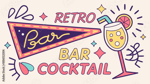 A colorful happy birthday card design featuring a vector illustration with confetti and heart art for a fun celebration greeting gift