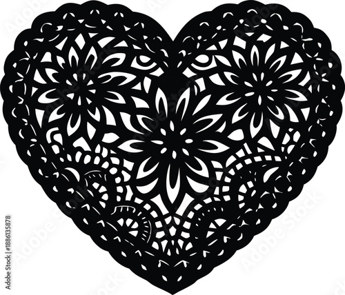 Lace Heart, Intricate Floral Design
