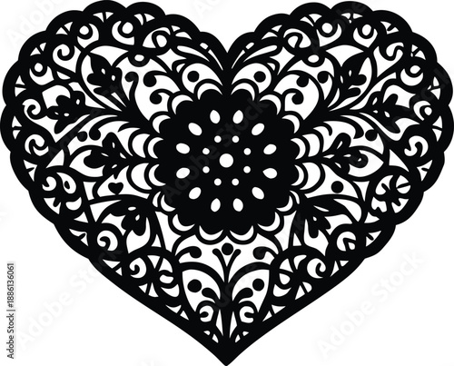 Heart, Ornate Filigree Design