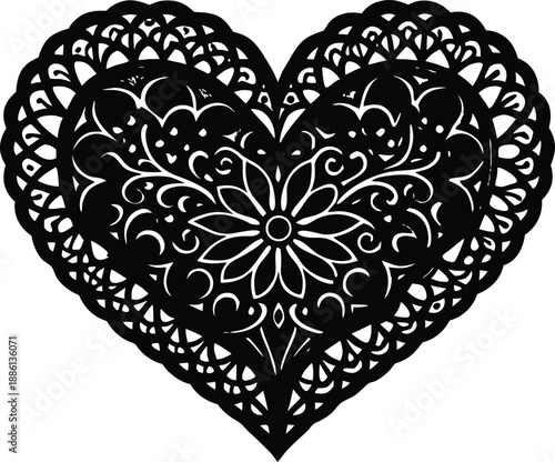 Heart, Ornate Lace Design