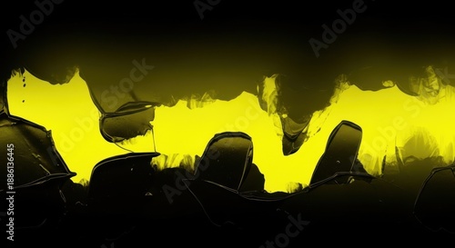Abstract yellow and black design with dynamic contrast.