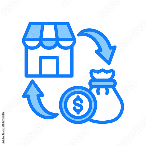 Franchise Investment blue icon 