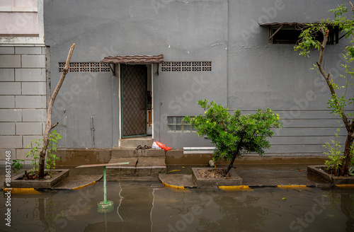 Flooding in the city of Jakarta , Indonesia because of the heavy rain for days 