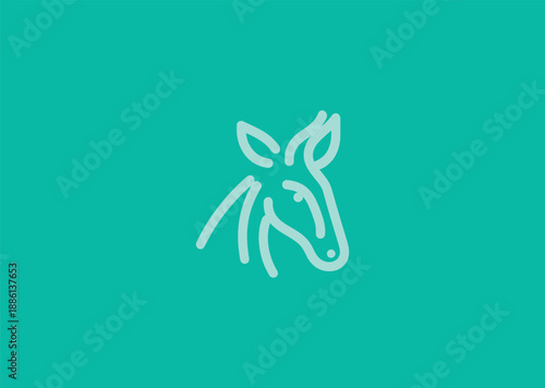 Abstract okapi simple line logo representing uniqueness, harmony, and rare beauty.