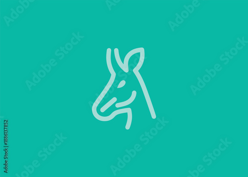 Abstract okapi simple line logo representing uniqueness, harmony, and rare beauty.