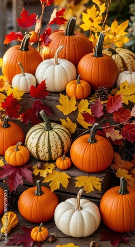 Abundance of Autumn - A Colorful Pumpkin Display.