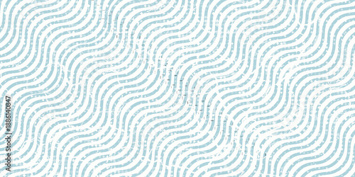 Seamless Wave Pattern, Hand drawn water sea vector background. Wavy beach print, curly grunge paint lines,