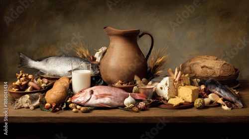 Still Life with Fish and Kitchen Items