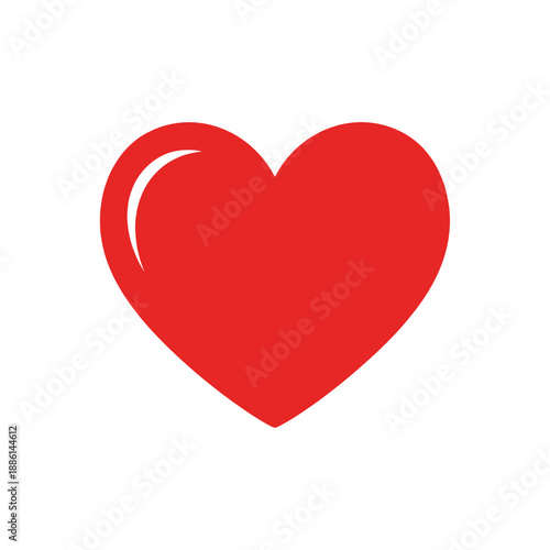 A simple red heart illustration on a white background symbolizing love