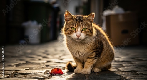 Wallpaper Mural A Focused Feline - Captivating Portrait of a Tabby Cat. Torontodigital.ca
