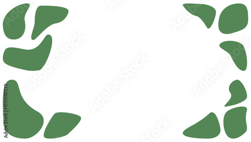 Minimalist Abstract Background with Green Organic Shapes and Copy Space