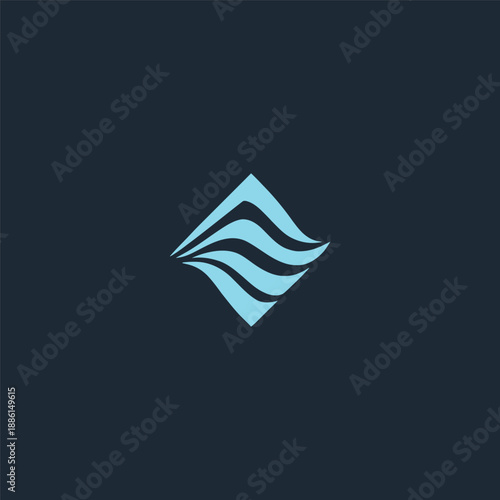 Glacier wave logo in clean and dynamic minimalist illustration style.
