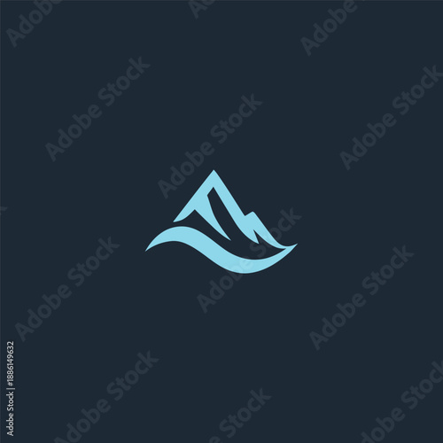 Glacier wave logo in clean and dynamic minimalist illustration style.