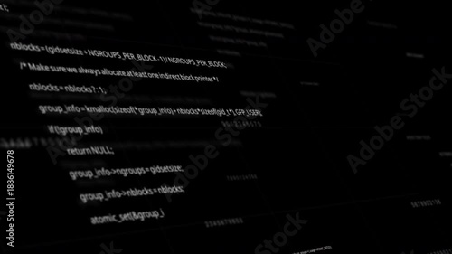 PNG Alpha.Dark digital technology screen with cryptic data code