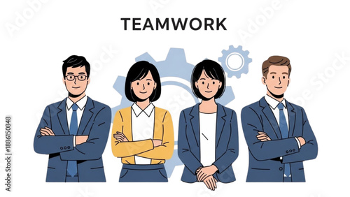 Diverse professionals collaborating effectively to achieve common goals in a team