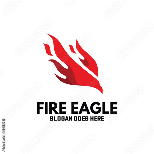Fire eagle logo design vector