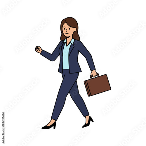 Businesswoman Walking With Briefcase