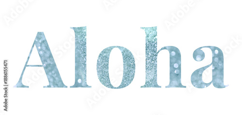 Εκτύπωση καμβά Glittery aloha light blue typography design element