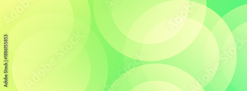 Vibrant green and yellow gradient circles banner background with modern abstract bokeh effect