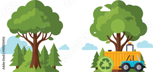 Eco-Friendly Scene Trees, Recycling, and the Environment. Promoting Sustainability with Nature
