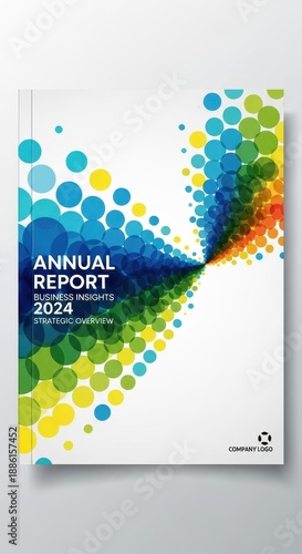 Annual Report 2024 Cover Design with Colorful Circles.