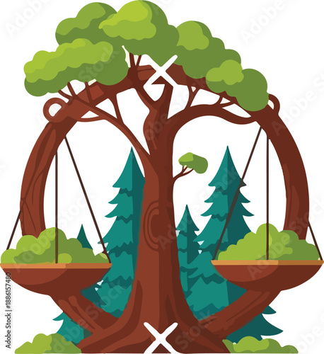 Sustainable Harmony Balancing Nature and the Environment with Tree Symbolism