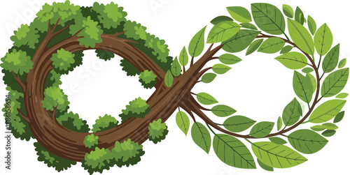 Infinity Symbol Formed by Trees and Leaves A Visual Representation of Sustainability and Growth