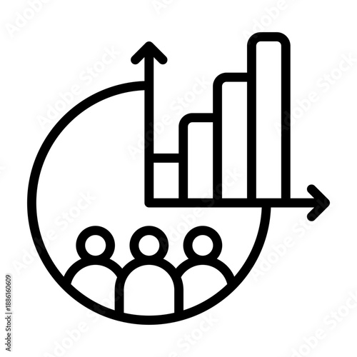 Crm Dashboard Icon - Black Outline