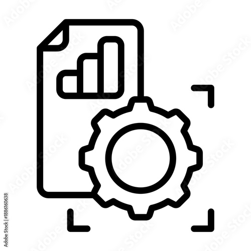 Custom Reports Icon - Black Outline