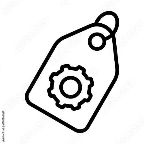 Tagging System Icon - Black Outline
