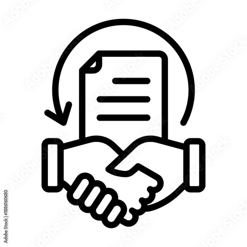 Negotiation Tracking Icon - Black Outline