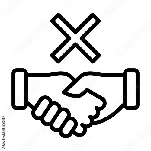 Deal Lost Icon - Black Outline