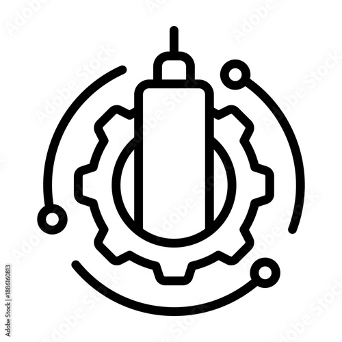 Erp Connection Icon - Black Outline
