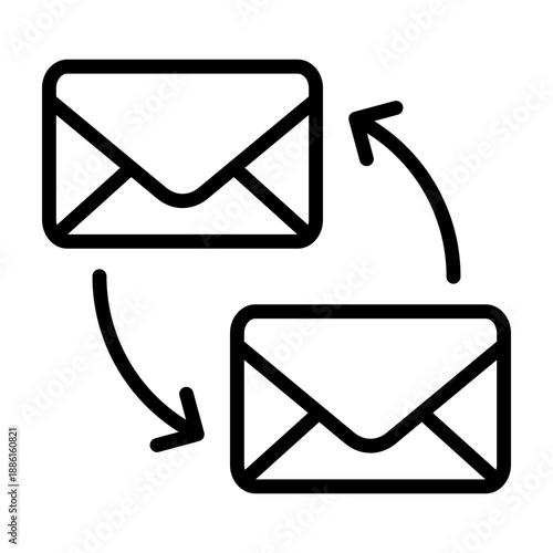Triggered Email Icon - Black Outline