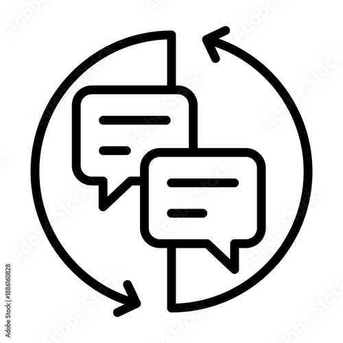 Follow Up Automation Icon - Black Outline