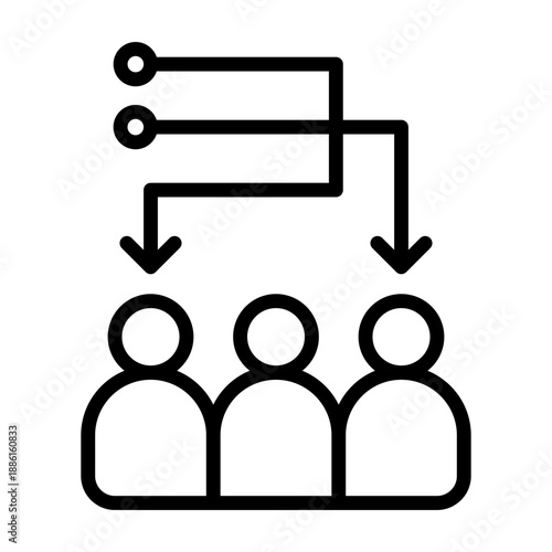 Lead Assignment Icon - Black Outline