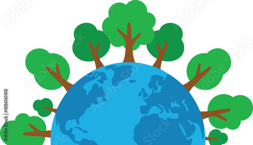 Globe Surrounded by Trees and Foliage.