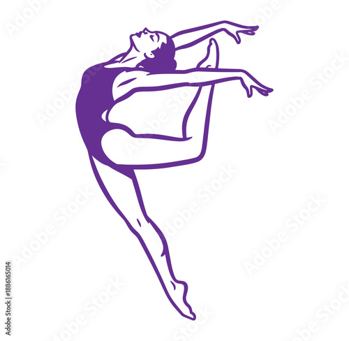 woman in dance pose with arms outstretched and one leg bent